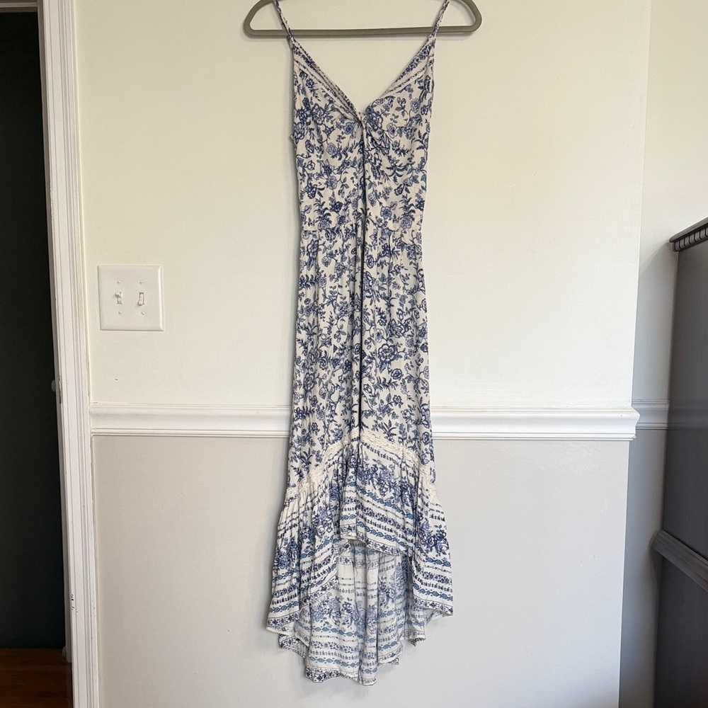 Angie Blue and White High Low Dress